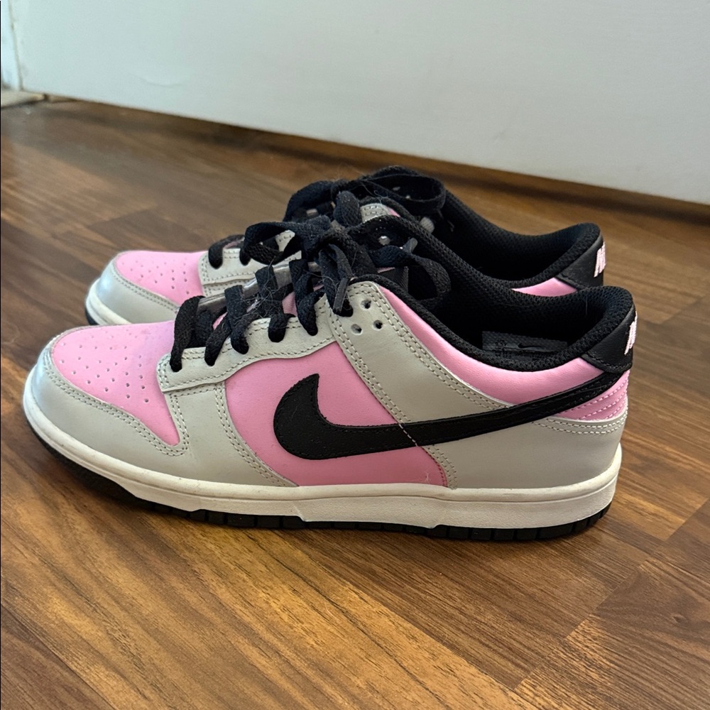 Nike Dunks Pink and Gray Low-Top Sneakers